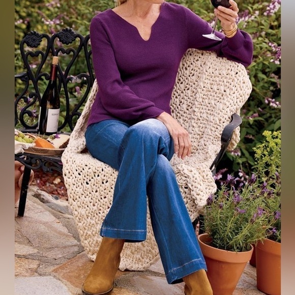 Soft Surroundings The Ultimate Denim Trouser Jeans 10 Petite - Picture 8 of 12